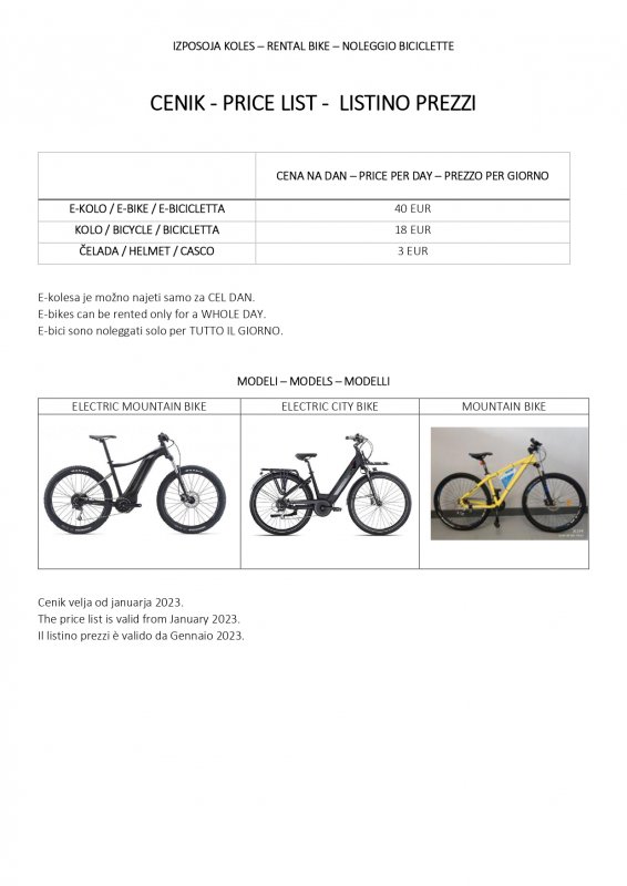 E-kolesa cenik 2023