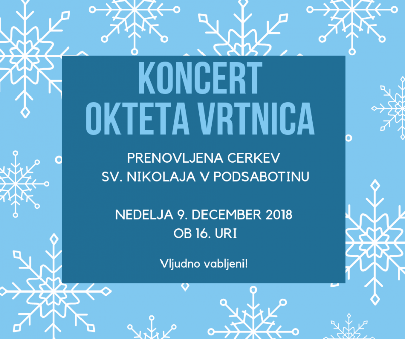 vabilo koncert Okteta Vrtnica (dec. 2018)